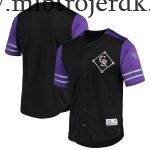 Mænd Colorado Rockies MLB Trøjer Stitches Button-Up - Grå Sort