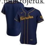 Mænd Milwaukee Brewers MLB Trøjer  Navy Alternate Team Logo