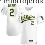 Mænd Oakland Athletics MLB Trøjer Khris Davis  Hvid Hjemme Player