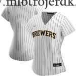 Kvinde Milwaukee Brewers MLB Trøjer  Hvid Alternate Team