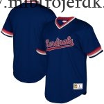 Børn St. Louis Cardinals MLB Trøjer Mitchell & Ness Navy Cooperstown Collection Mesh Wordmark V-Neck